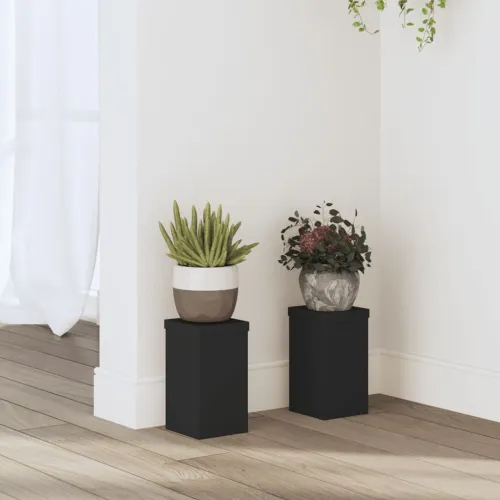 Stalci za biljke 2 kom crni 10x10x18 cm konstruirano drvo - Crna 10 x 10 x 18 cm 2 Crna Cijena