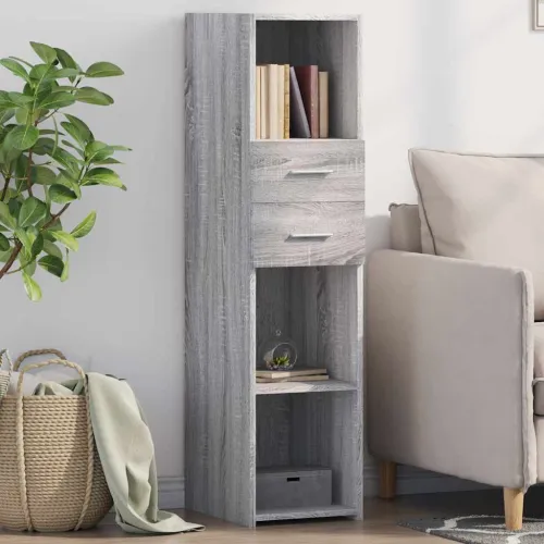 Visoka komoda siva boja hrasta 30x42,5x124 cm konstruirano drvo - Sivi hrast sonoma 30 x 42.5 x 124 cm 1 Sivi hrast sonoma Cijena