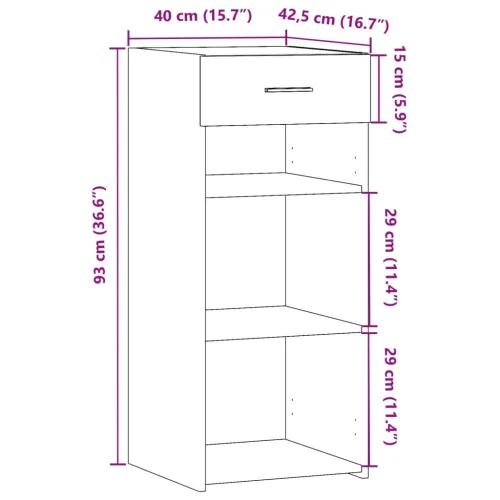 Komoda siva boja betona 40 x 42,5 x 93 cm od konstruiranog drva - Beton siva 1 Beton siva Cijena