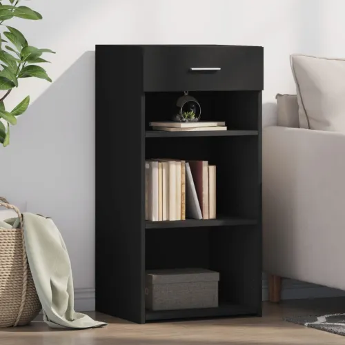 Komoda crna 45 x 42,5 x 93 cm od konstruiranog drva - Crna 1 Crna Cijena