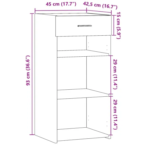 Komoda crna 45 x 42,5 x 93 cm od konstruiranog drva - Crna 1 Crna Cijena