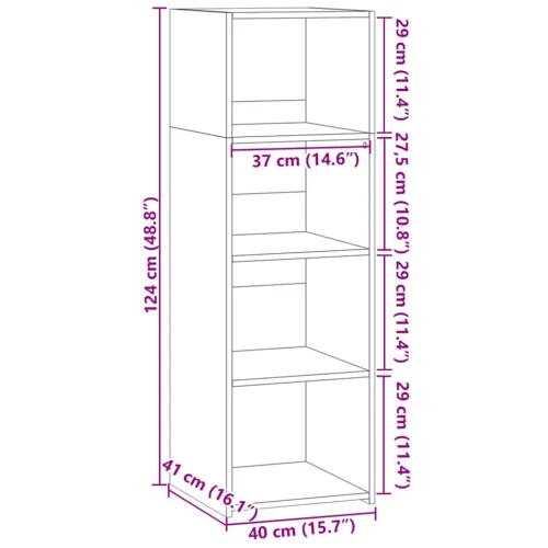Visoka komoda boja hrasta 40x41x124 cm od konstruiranog drva - Smeđi hrast 1 Smeđi hrast Cijena