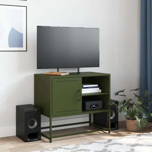 TV ormarić maslinastozeleni 68x39x60,5 cm čelični - Zelena 1 Zelena Cijena