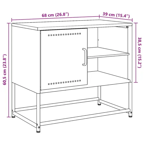 TV ormarić maslinastozeleni 68x39x60,5 cm čelični - Zelena 1 Zelena Cijena