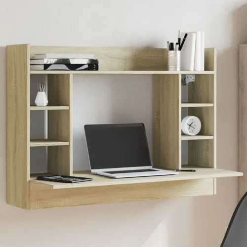 Zidni radni stol boja hrasta sonome 105x48x75 cm drveni - sonoma hrast Sonoma hrast Cijena