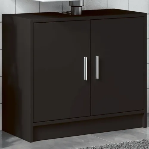 Ormarić za Lavabo - Umivaonik crni 63 x 29 x 55 cm konstruirano drvo - Crna 1 Crna Cijena