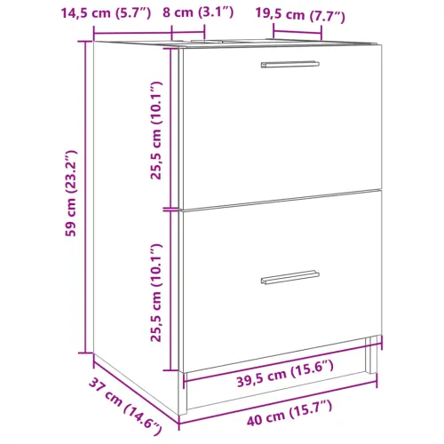 Ormarić za Lavabo - Umivaonik boja betona 40x37x59 cm konstruirano drvo - Beton siva 40 x 37 x 59 cm 1 Beton siva Cijena