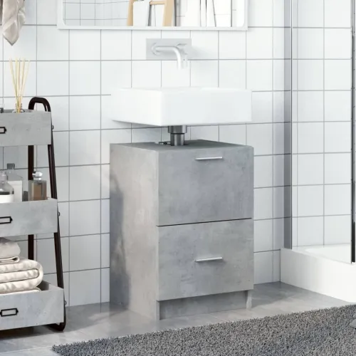 Ormarić za Lavabo - Umivaonik boja betona 40x37x59 cm konstruirano drvo - Beton siva 40 x 37 x 59 cm 1 Beton siva Cijena