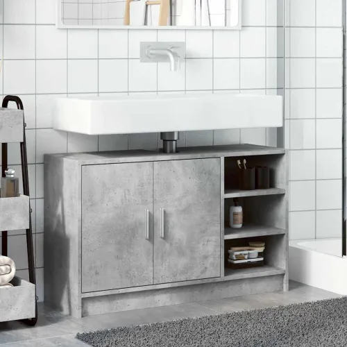 Ormarić za Lavabo - Umivaonik boja betona 90x29x55 cm konstruirano drvo - Beton siva 90 x 29 x 55 cm 1 1 Cijena