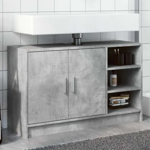 Ormarić za Lavabo - Umivaonik boja betona 90x29x55 cm konstruirano drvo - Beton siva 90 x 29 x 55 cm 1 1 Cijena