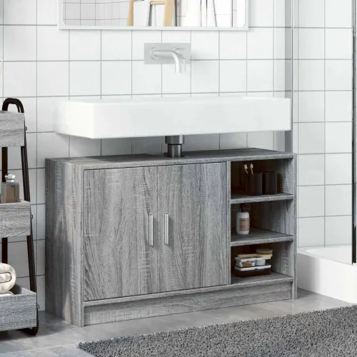 Ormarić za Lavabo - Umivaonik boja hrasta 90x29x55 cm konstruirano drvo - Sivi hrast sonoma 90 x 29 x 55 cm 1 1 Cijena