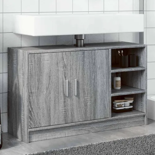 Ormarić za Lavabo - Umivaonik boja hrasta 90x29x55 cm konstruirano drvo - Sivi hrast sonoma 90 x 29 x 55 cm 1 1 Cijena