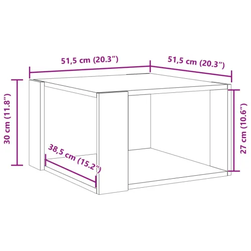 Stolić za kavu boja hrasta 51,5x51,5x30 cm konstruirano drvo - sonoma hrast 51.5 x 51.5 x 30 cm 1 Sonoma hrast Cijena