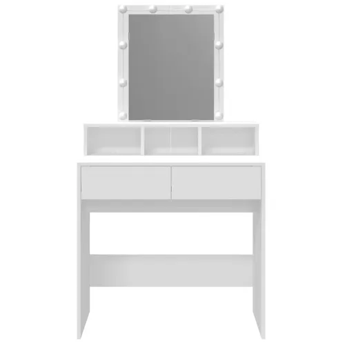 Toaletni stolić s LED svjetlima bijeli 80 x 41 x 144,5 cm - Bijela 1 Bijela Cijena