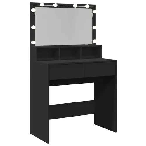 Toaletni stolić s LED svjetlima crni 80x41x134,5 cm - Crna 1 Crna Cijena