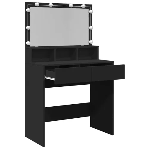 Toaletni stolić s LED svjetlima crni 80x41x134,5 cm - Crna 1 Crna Cijena