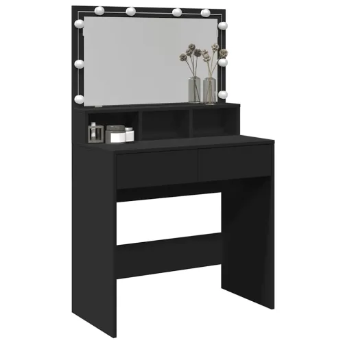 Toaletni stolić s LED svjetlima crni 80x41x134,5 cm - Crna 1 Crna Cijena