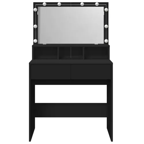 Toaletni stolić s LED svjetlima crni 80x41x134,5 cm - Crna 1 Crna Cijena