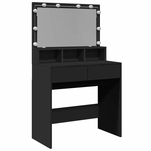Toaletni stolić s LED svjetlima crni 80x41x134,5 cm - Crna 1 Crna Cijena