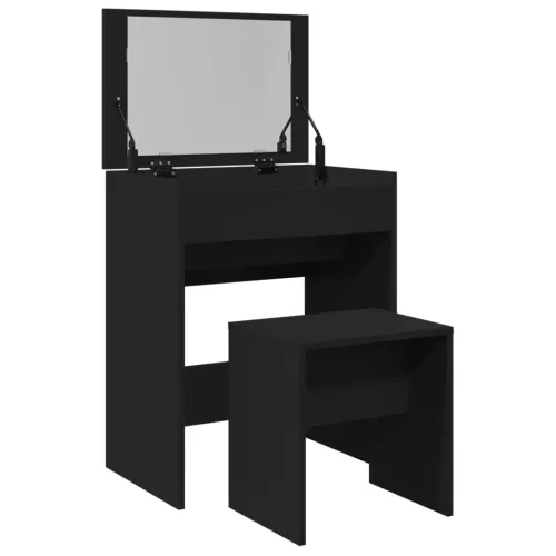 Toaletni stolić sa stolcem crni 60 x 40 x 113,5 cm - Crna 1 Crna Cijena