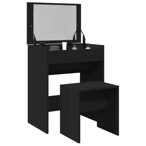 Toaletni stolić sa stolcem crni 60 x 40 x 113,5 cm - Crna 1 Crna Cijena