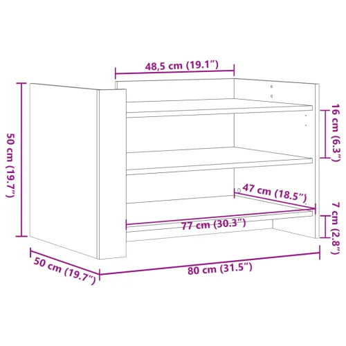 Stolić za kavu bijeli 80 x 50 x 50 cm od konstruiranog drva - Bijela 1 80 cm Bijela Cijena