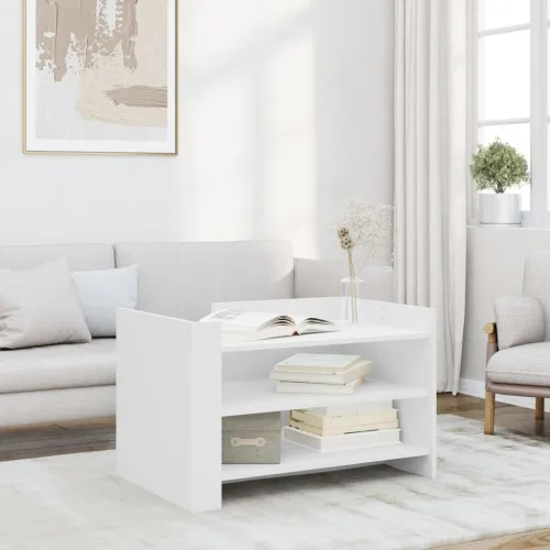 Stolić za kavu bijeli 80 x 50 x 50 cm od konstruiranog drva - Bijela 1 80 cm Bijela Cijena
