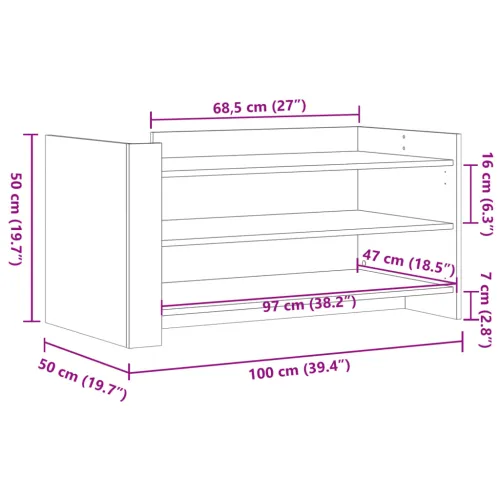 Stolić za kavu siva boja hrasta 100x50x50 cm od drva - Sivi hrast sonoma 1 100 cm Sivi hrast sonoma Cijena