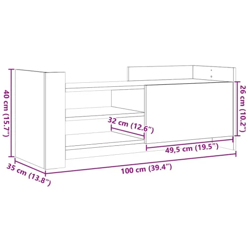TV ormarić boja hrasta sonome 100x35x40 cm konstruirano drvo - Sivi hrast sonoma 1 100 cm Sivi hrast sonoma Cijena
