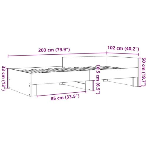 Okvir za krevet boja hrasta 100x200 cm od konstruiranog drva - Sivi hrast sonoma 100 x 200 cm Cijena