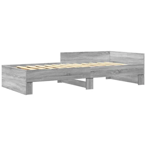 Okvir za krevet boja hrasta 100x200 cm od konstruiranog drva - Sivi hrast sonoma 100 x 200 cm Cijena