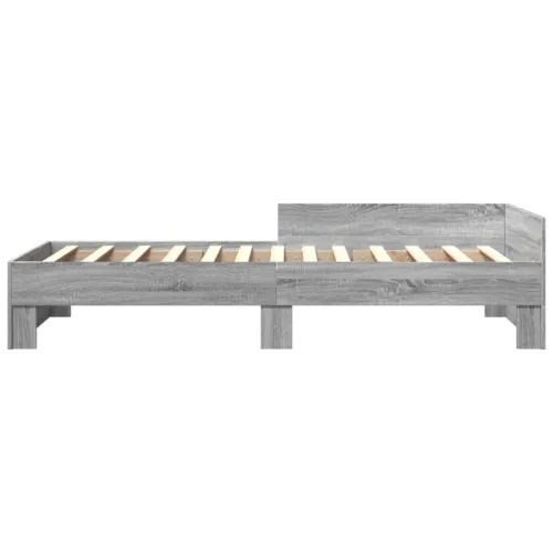 Okvir za krevet boja hrasta 100x200 cm od konstruiranog drva - Sivi hrast sonoma 100 x 200 cm Cijena