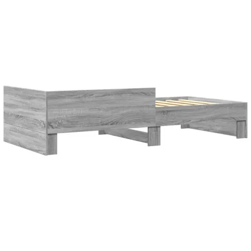 Okvir za krevet boja hrasta 100x200 cm od konstruiranog drva - Sivi hrast sonoma 100 x 200 cm Cijena