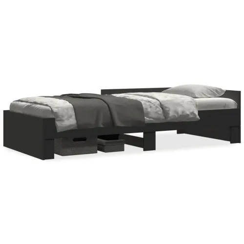 Okvir za krevet crni 75 x 190 cm od konstruiranog drva - Crna 75 x 190 cm Crna 75 x 190 cm Cijena