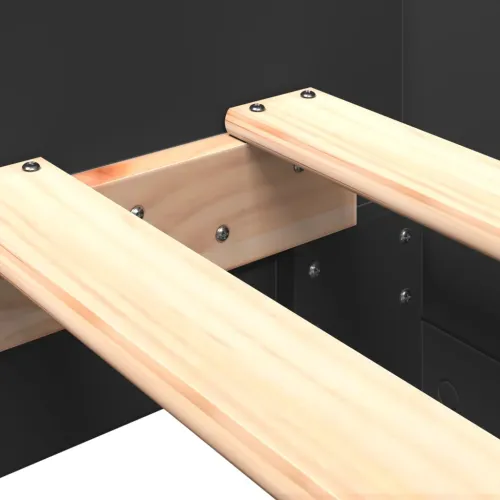 Okvir za krevet crni 75 x 190 cm od konstruiranog drva - Crna 75 x 190 cm Crna 75 x 190 cm Cijena