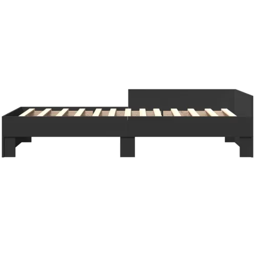 Okvir za krevet crni 75 x 190 cm od konstruiranog drva - Crna 75 x 190 cm Crna 75 x 190 cm Cijena