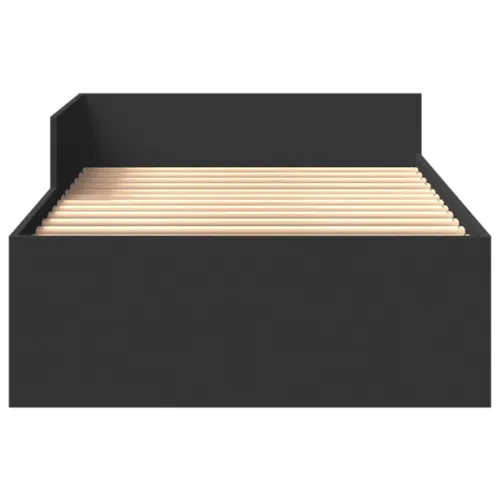 Okvir za krevet crni 75 x 190 cm od konstruiranog drva - Crna 75 x 190 cm Crna 75 x 190 cm Cijena