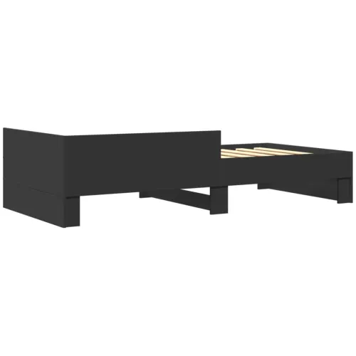Okvir za krevet crni 75 x 190 cm od konstruiranog drva - Crna 75 x 190 cm Crna 75 x 190 cm Cijena