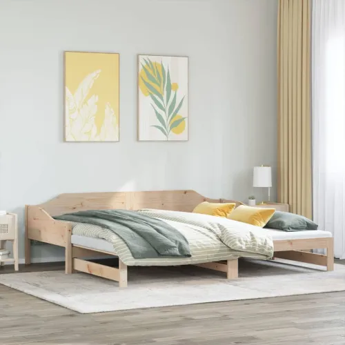 Dnevni krevet na razvlačenje 90 x 190 cm od masivne borovine - Prirodna 90 x 190 cm Prirodna 90 x 190 cm Cijena