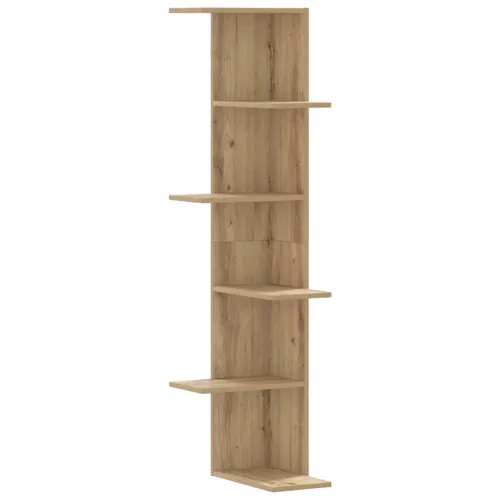 Kutna zidna polica boja artisian hrast 36,5x36,5x140 cm drvena - Boja hrasta 1 1 Boja hrasta Cijena