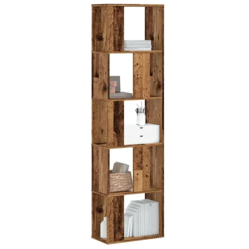 Regal za knjige 5 razina boja staro drvo 45x23,5x162,5cm drveni - Staro drvo 1 45 cm Staro drvo Cijena