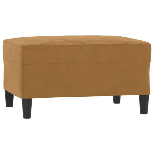 4-dijelni set sofa s jastucima smeđi baršunasti - Smeđa 1 s jastučićima i tabureom Smeđa Cijena