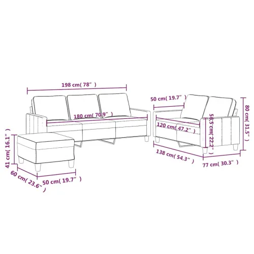3-dijelni set sofa s jastucima plavi baršunasti - Plava 1 Sa naslonom za noge Cijena