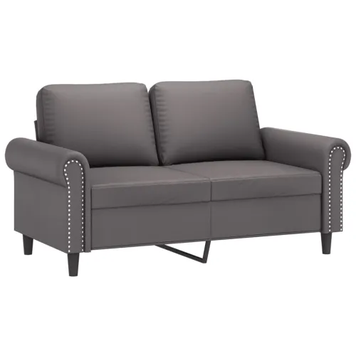 3-dijelni set sofa s jastucima sivi od umjetne kože - Siva S osloncem za noge Siva S osloncem za noge Cijena