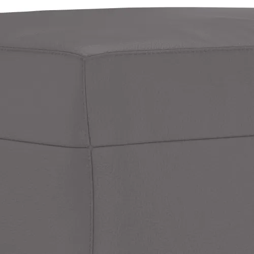 3-dijelni set sofa s jastucima sivi od umjetne kože - Siva S osloncem za noge Siva S osloncem za noge Cijena