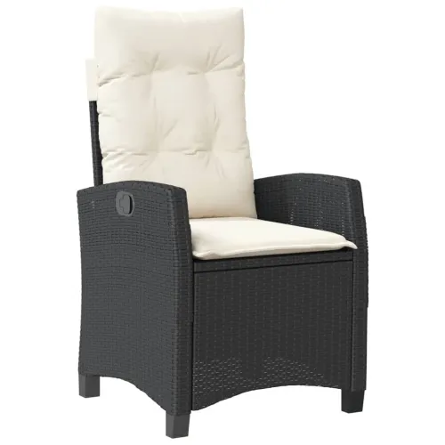 Vrtna garnitura - 5-dijelni vrtni blagovaonski set s jastucima od poliratana crni - Crna 80 x 80 x 74 cm Četverosjed (2 stolice  Cijena