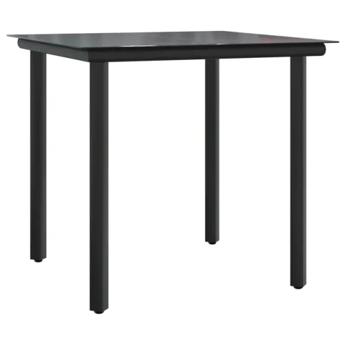 Vrtna garnitura - 5-dijelni vrtni blagovaonski set s jastucima od poliratana crni - Crna 80 x 80 x 74 cm Četverosjed (2 stolice  Cijena