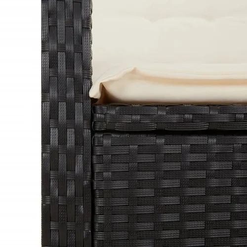 Vrtna garnitura - 5-dijelni vrtni blagovaonski set s jastucima od poliratana crni - Crna 80 x 80 x 74 cm Četverosjed (2 stolice  Cijena