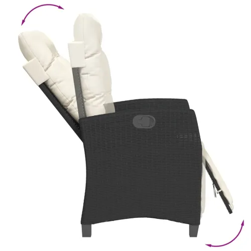 Vrtna garnitura - 5-dijelni vrtni blagovaonski set s jastucima od poliratana crni - Crna 80 x 80 x 74 cm Četverosjed (2 stolice  Cijena