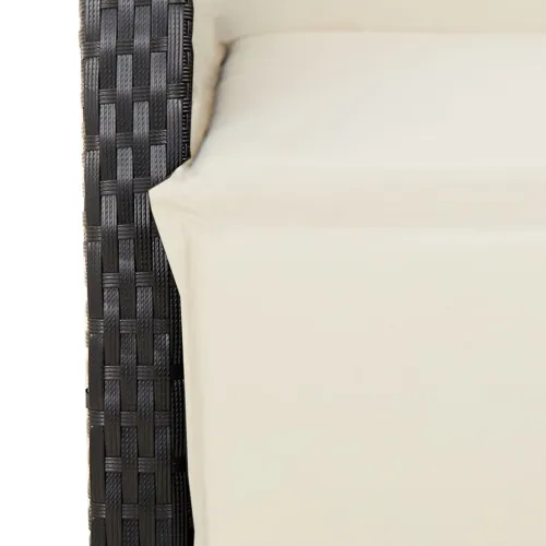 Vrtna garnitura - 5-dijelni vrtni blagovaonski set s jastucima od poliratana crni - Crna 80 x 80 x 74 cm Četverosjed (2 stolice  Cijena